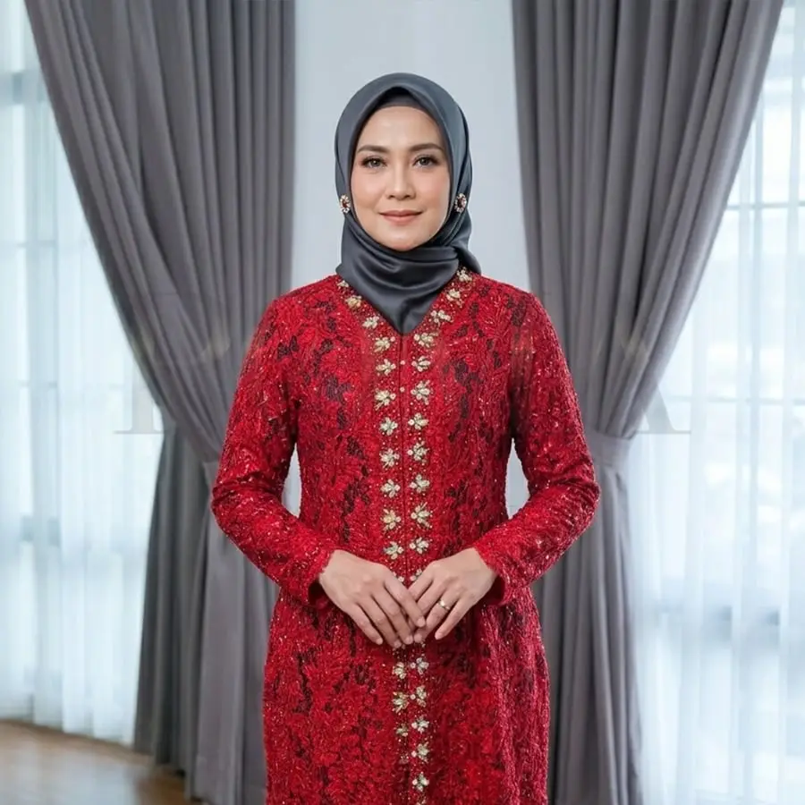 Gambar referensi Kebaya Ibu Red, kode IB06